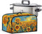 Oil Painting Sunflower Slow Cooker Dust Cover, Yellow Air Fryer Cover with Top Handle and Storage Pockets