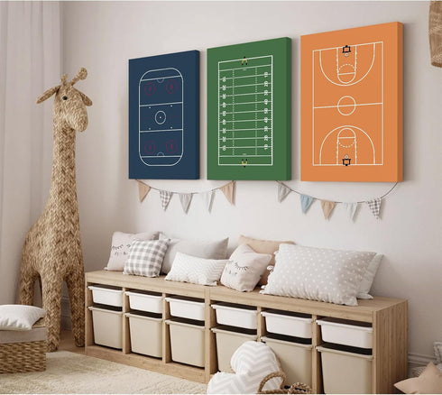 SYYANKK 16x24x3 Inch Boys Sports Wall Art Decor Nursery Kids Canvas Art Children Toddler Wall Art Basketball Boys Room