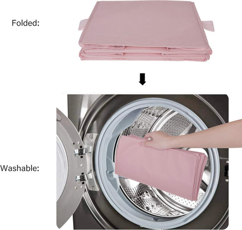 GRANNY SAYS 3-Shelf Hanging Closet Organizer, Collapsible Pink Nursery Shelves, 29 ½" H X 12" W X 12" D, 1-Pack