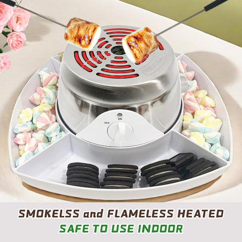Smores Maker Indoor Kit, Flameless Electric S'mores Maker, Marshmallow Roaster, Movie Night Supplies, 120V