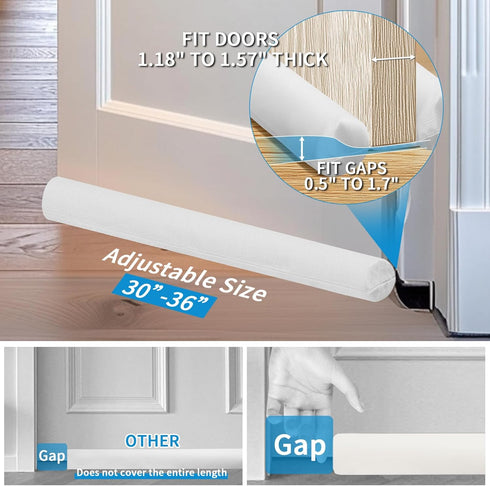 30"-36" Neween Large Door Draft Stopper for Bottom Door Sweep Weather Stripping Noise Blocker Window Breeze Blocker
