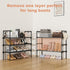 3 Closet, 5 LANTEFUL Tier Shoe Rack for Shoe Organizer with Hooks, Long Shoe Shelf Storage for Sneaker and Boot