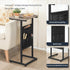 28.3" BG40SF01 HOOBRO C Shaped End Table, Side Table for Small Spaces, Couch Table with Storage Bag, Slide Under Sofa