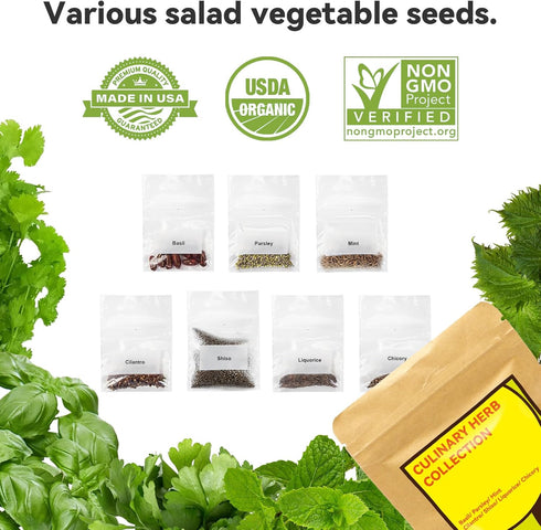 18-Pod 350+ inbloom Herb Seed Pod Kit Compatible with AeroGarden, Ahopegarden, Gardencube Hydroponic Garden with Seeds: