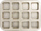 Beasea Brownie Pan with Dividers, 1 Set Gold All Edges Square Cupcake Brownie Pans 12 Cavity Non Stick Baking Mold