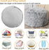 20x20x12 Inches Asuprui Grey Ottoman Foot Rest NO Filler Pouf Ottoman Unstuffed Round Pouf Seat Bean Bag Chair Foldable