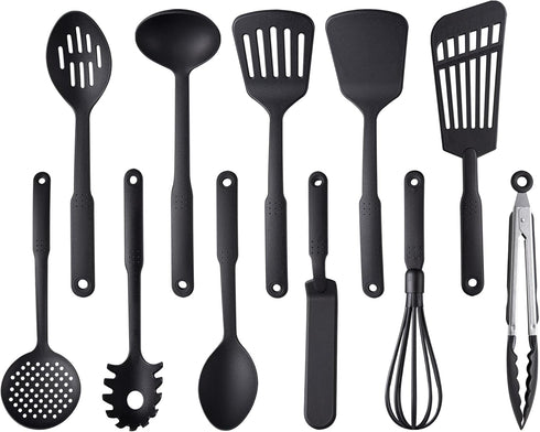 Kitchen Utensils Set, 11 Pcs Nylon Non-Stick Cooking Tools, 410°F Heat Resistant, BPA Free