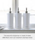 Yamazaki 2932 Tower Body Soap Dispenser, Contemporary Round Pump Bottle for Shower, White
