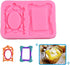 3 Pieces Pink Silicone Picture Frames Mold for Cake Decorating, Sugar Gum Paste, Chocolate Cookies, Resin