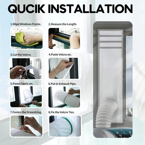 2022 100% 10x40-64 inches Loviga Portable Air Conditioner Window Kit, Window Vent Seal Kit for Portable Air Conditioner