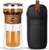 ZENS Modern Glass Infuser Teapot, One Touch Tea Maker for Loose Leaf