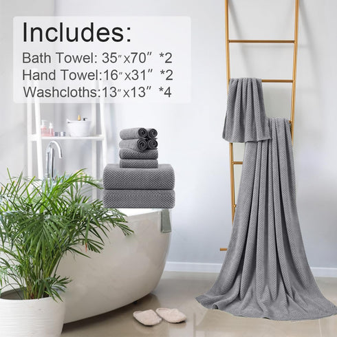 8-Piece Set,2 Sheet,2 4 600 Set,Highly Gray Bath Towels Oversized Large Bath Towels Hand Towels and Washcloths - GSM