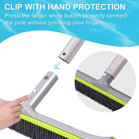 Swimming Pool Brush Head for Cleaning Plaster and Gunite Concrete Surfaces,Heavy Duty Inground Pools Stiff Bristles