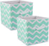 DII Non Woven Polyester Storage Bin, Chevron Aqua, Small Set of 2