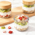 8 oz 6 Pack Bumobum Glass Jars with Lids, Small Glass Container with Bamboo Airtight Lid, Wide Mouth Canisters for Chia
