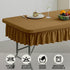 6ft Coffee Stretch Tablecloth for Rectangular Tables - Flared Wrap Design, Waterproof, Wrinkle-Resistant, Washable