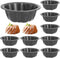 ZENFUN Set of 10 Mini Fluted Tube Pan, 4 Inch Nonstick Carbon Steel Cake Mold for Baking