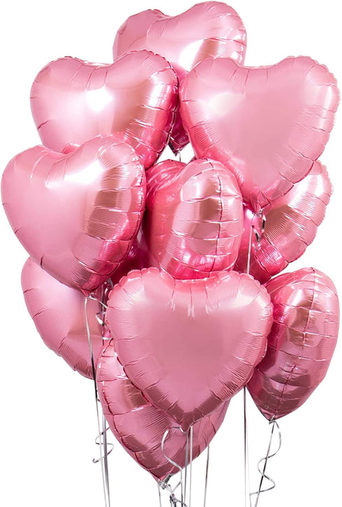 KatchOn Light Pink Heart Balloons - 18 Inch, Pack of 10 for Valentines Day Decorations