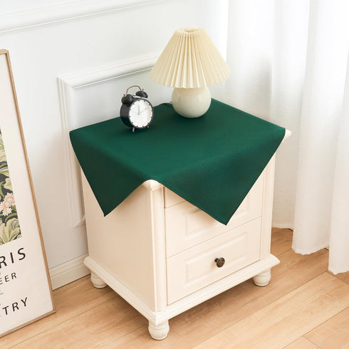 2 Pack 24X24 Inch Small Square Table Cloth Green Tablecloth Washable Polyester Solid Table Cover for Night Stand End