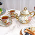 TEASFUSION 20 Set Set, Set Pieces European Vintage Ceramic Tea with Metal Cup Holder, Adult Tea Women's Afternoon Tea