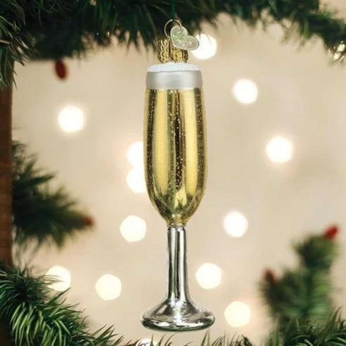Old World Christmas Champagne Flute Blown Glass 2020 - Unique Christmas Ornaments for Tree Decorations