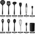 LIANYU 12-Piece Black Silicone Kitchen Cooking Utensils Set with Holder, Kitchen Tools Include Slotted Spatula Spoon Turner Ladle Tong Whisk, Dishwasher Safe by LIANYU