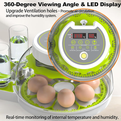 8/30 2 Egg Incubators for Hatching Eggs, Chicken Egg Incubator with Automatic Egg Turning, Temperature Control