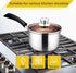 E-far 1 Quart Stainless Steel Saucepan with Lid, Small Cooking Pot, Easy Clean & Rust Free, Dishwasher Safe