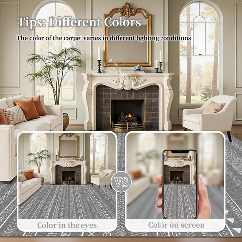 2x8 Enkor Runner Rugs for Hallway, Washable Soft Maroc Non Slip Floor Rugs for Kitchen, Modern Mat for Living Room