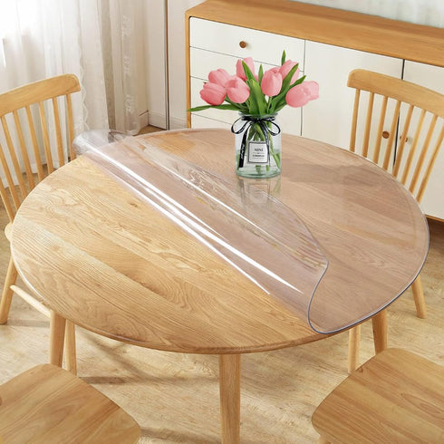 WanDeela 30 Inch Dia Round Clear Table Protector Tablelcloth Cover Vinyl Desk Pad