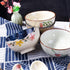 Japanese Retro Style Rice Bowl Set of 4 Porcelain Small Bowls for Cereal, Soup, Dessert, Snack