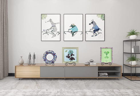 Iron Plate Stand for Display - 12 Inch Adjustable Black Tripod Display Stand for Plates, Pictures, Frames, Albums