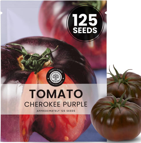 Cherokee Purple Tomato 125 Premium Seeds for Planting Rich, Juicy, Historic Heirloom