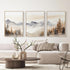 Neutral Mountain Wall Art Decor, Set of 3 Forest Canvas Posters for Living Room Bedroom (12x16 Inch Unframed)