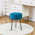 WROCFURSTAR Velvet Ottoman,Vanity Stool,Dressing Table Seat with Metal Leg Vanity Chair for Bedroom, Living Room