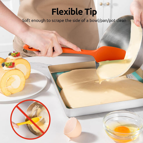 U-Taste Silicone Baking Spatula Set: 600ºF High Heat Resistant, Food Grade Flexible Rubber Kitchen Scraper, Set of 3