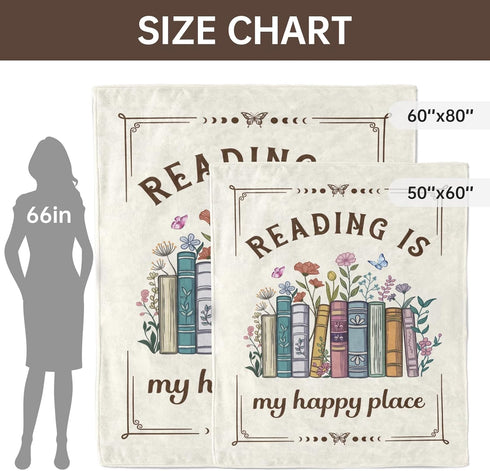 80"x60" Book Lovers Gifts, Reading Blanket Gifts for Book Lovers, Unique Bookish Presents for Reader Bookworm on