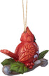 Enesco Jim Shore Heartwood Creek Cardinal on Branch Hanging Ornament, 2.88 in H, Multicolor