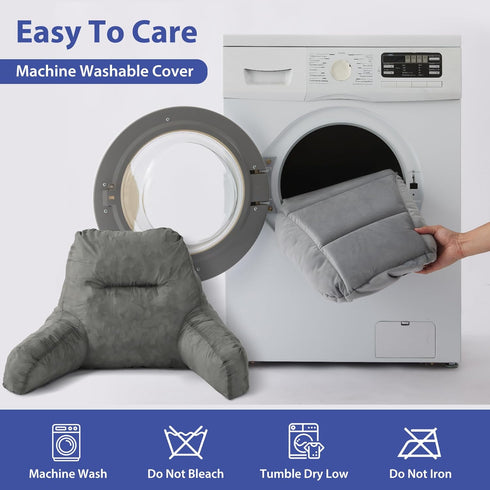 18in, IASEAHK Reading Pillows for Sitting in Bed Adult, Back Pillow for Bed Sitting Up, Backrest Pillows with Shredded