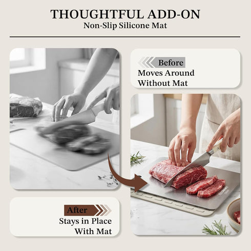 2026 15"L 11"W Titanium Cutting Board for Kitchen - New Upgraded x Pure Titanium Double-sided Cutting Boards, Hygiene
