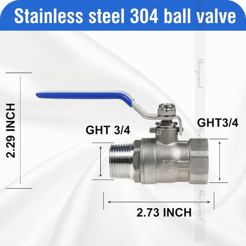 3/4 3/4" GHT Outdoor Spigot - Heavy Duty Stainless Steel Hose Bib with Adjustable Water Flow Valve, Garden Faucet