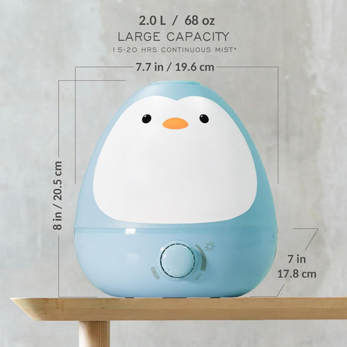 3-in-1 Earnest Living Baby Cool Mist Humidifier with Essential Oil Diffuser + Nightlight, BPA Free Phenol Free