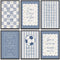 WWSGSG 6pcs Blue Bible Verse Canvas Wall Art Christian Baby Education Posters Prints