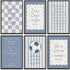 WWSGSG 6pcs Blue Bible Verse Canvas Wall Art Christian Baby Education Posters Prints