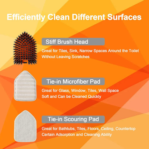 Tile Tub Scrubber Brush with 3 Different Function Cleaning Heads and 56" Extendable Long Handle-No Scratch Shower Scrubber for Cleaning Bathroom Kitchen Toilet Wall,Bathtub,Sink,Grey by CLEANHOME