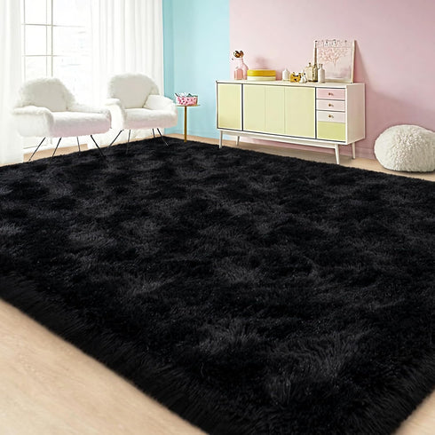 Lairep 5x7 Large Area Rugs for Living Room Bedroom, Feet Black Fluffy Shag Rugs, Ultra Soft Shaggy Plush Fuzzy Modern