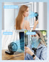 Handheld Fan, Foldable Portable Mini Fan with LED Display, 3000mAh Battery Operated for Travel, Black
