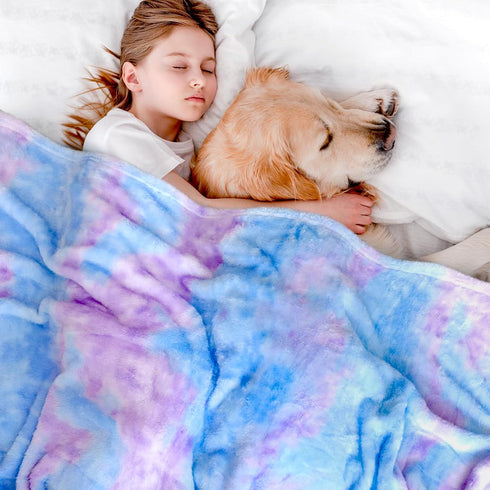 Soft Fleece Throw Blanket, Kids Warm Soft Fuzzy Blankets for Bed