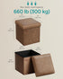 15 Inches 660 lb, ULSF010K01 SONGMICS Mazie Collection - Ottoman with Storage, Footstool, Storage Ottoman, Load