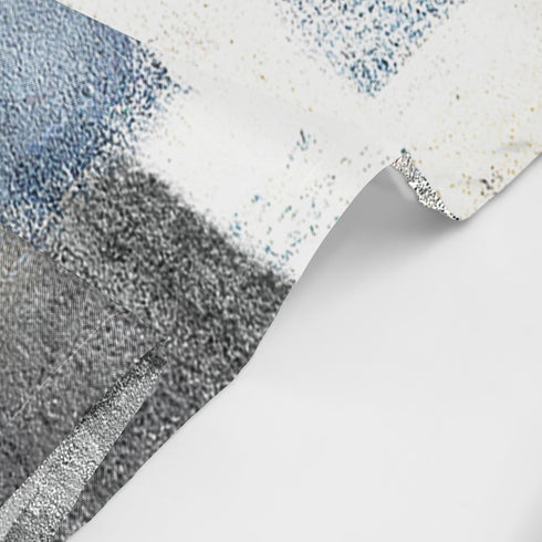 ArtSocket Shower Curtain, Gray Contemporary Blue and Grey Abstract Painting, 72 x 72 Inches, Waterproof
